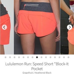 Lululemon Size 8 Speed Short *Block It Pocket